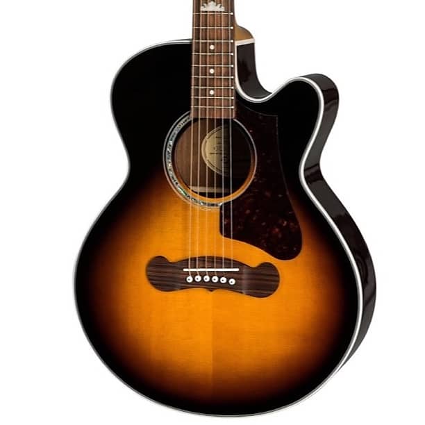 جيتار كهربائي صوتي للسفر من Epiphone EJ-200 SCE كوبيه من Vintage Sunburst جيتار كهربائي صوتي للسفر من Vintage Sunburst EJ-200 SCE كوبيه