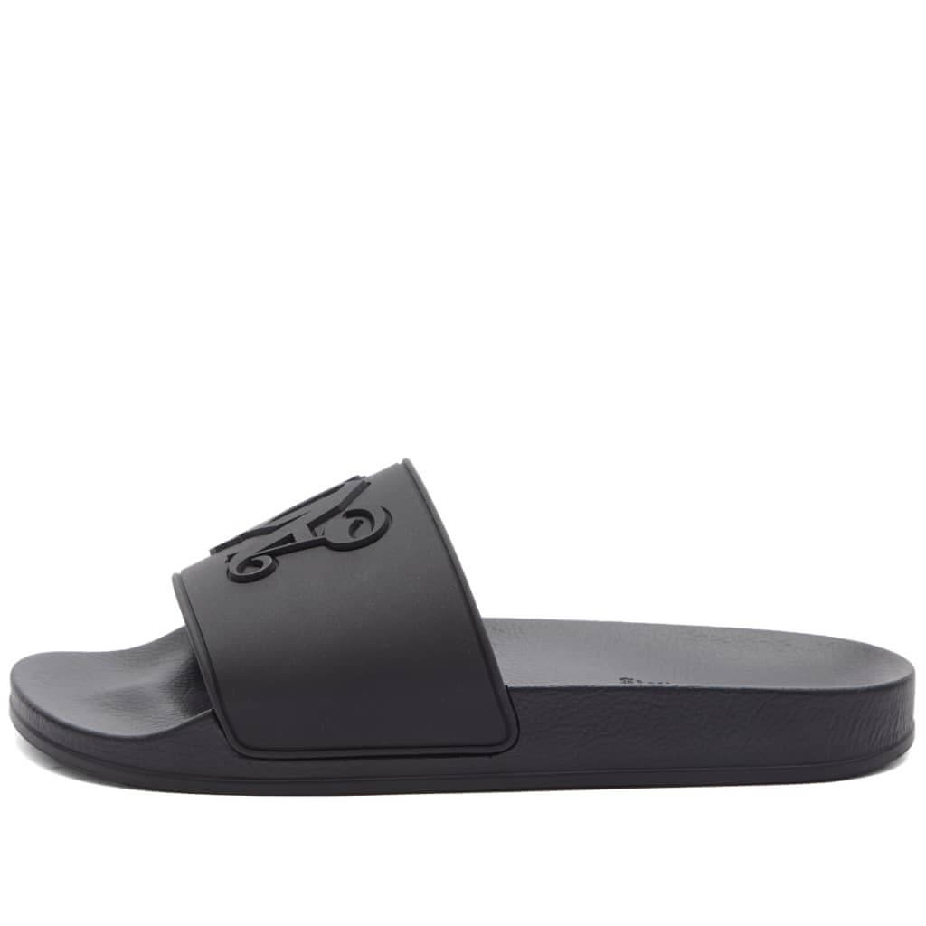 Palm Angels Monogram Logo Pool Slippers, black