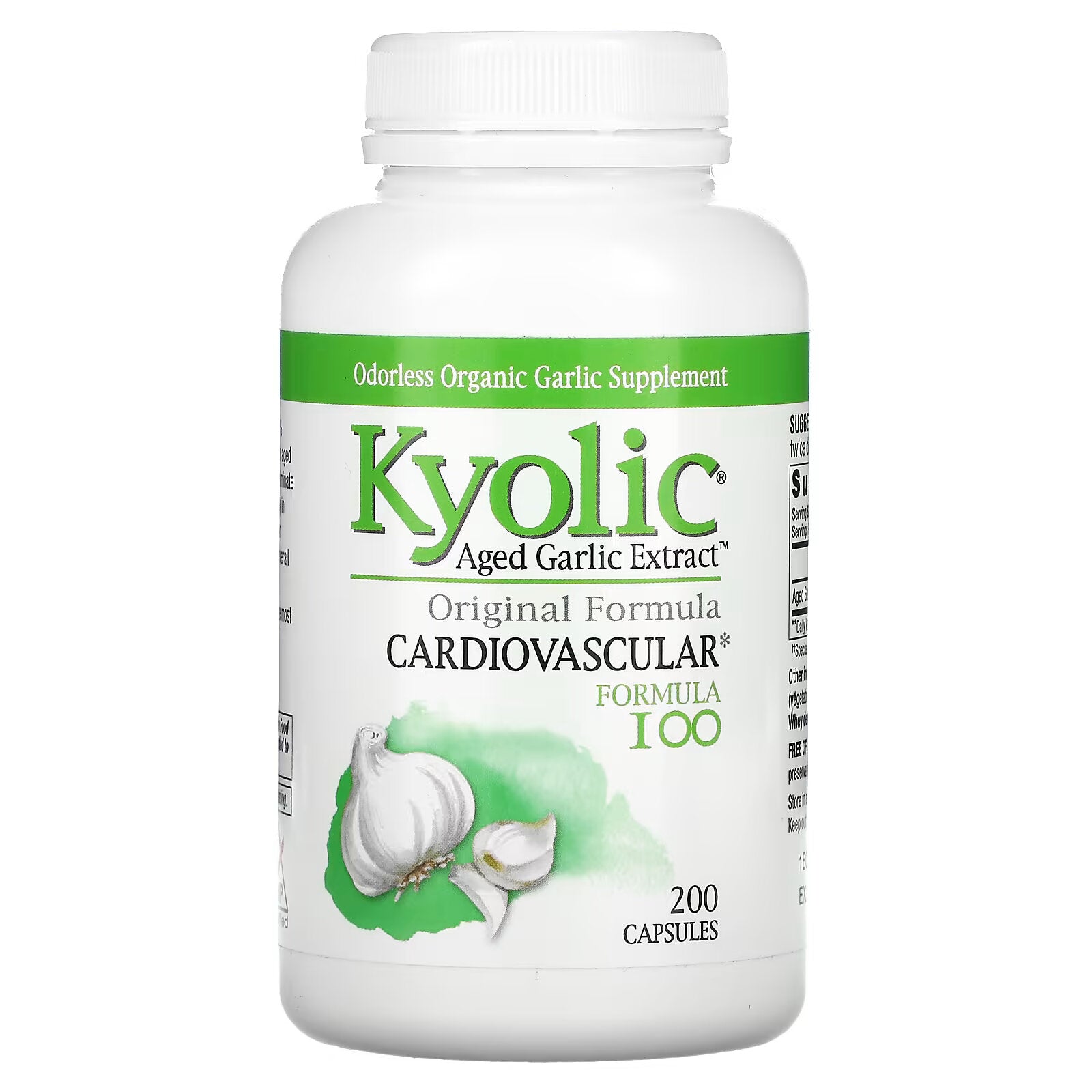 Kyolic, Aged Garlic Extract formula 100 for cardiovascular health, 200 capsules