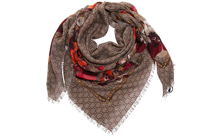 Women's Gucci Scarf with Pattern, Brown