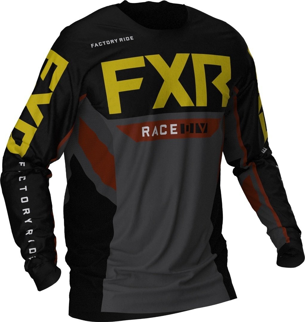 قميص FXR Podium Off-Road MX Gear Motocross، أسود/رمادي/أصفر