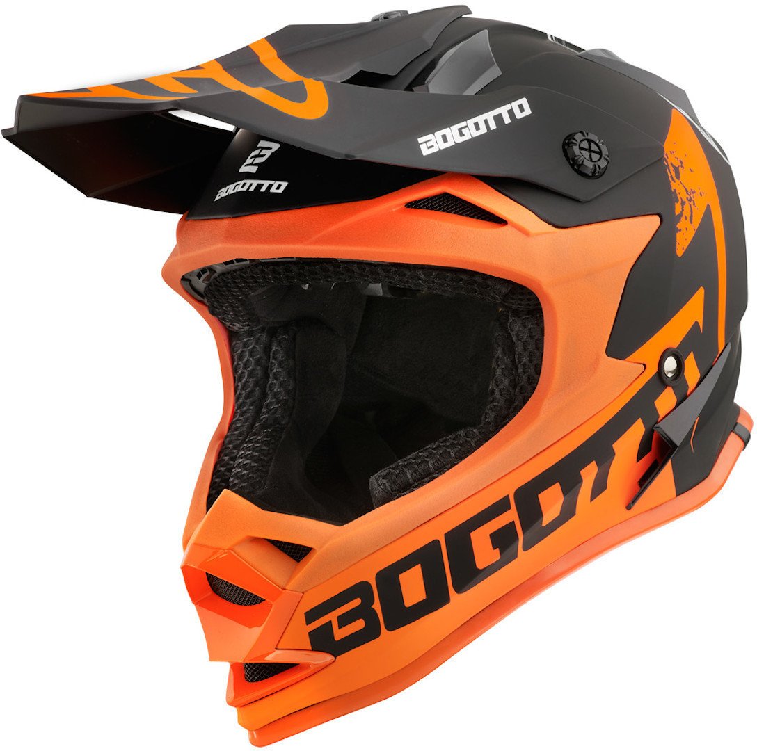 Motocross helmet Bogotto V321 Soulcatcher with logo, orange/black