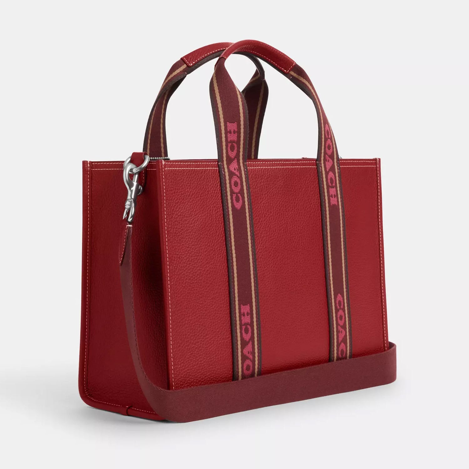 Coach Outlet Smith Tote, Silver/Red