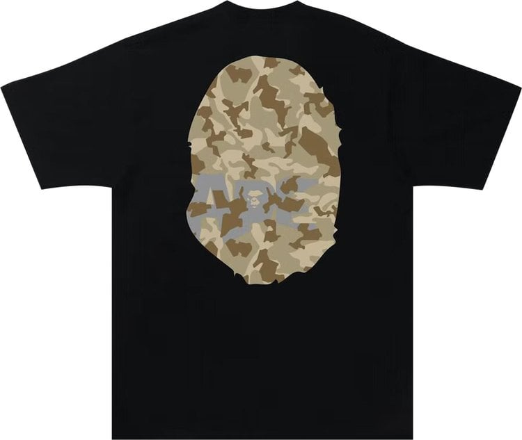 تي شيرت BAPE Sand Camo Big Ape Head Tee "أسود/بيج"، أسود