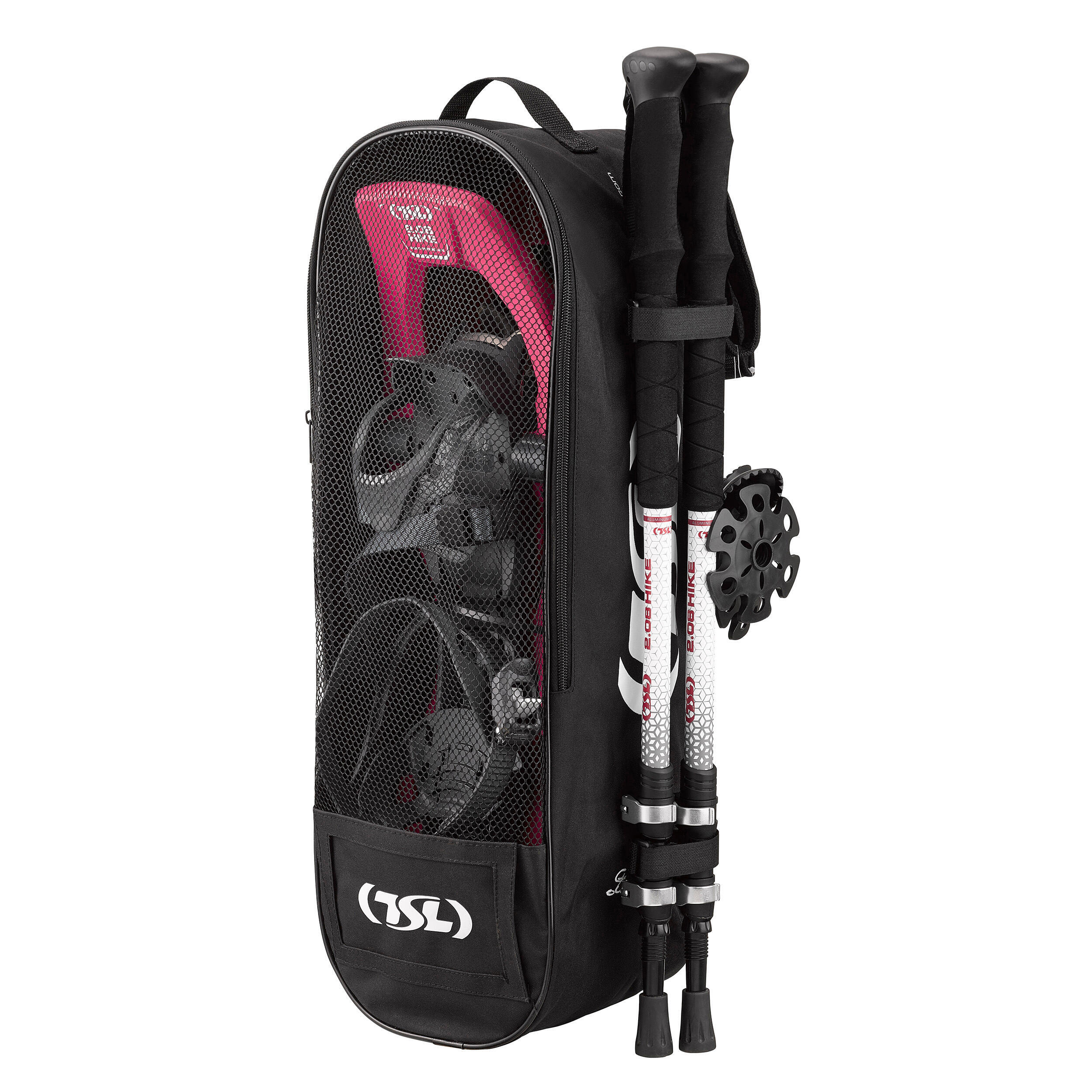 Set with storage bag, snowshoes and hiking poles TSL 2.08 Hike, pink