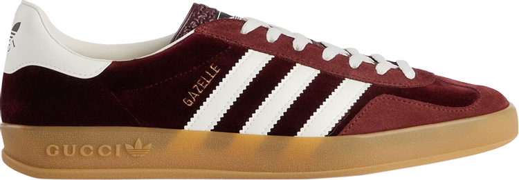 Adidas x Gucci Gazelle Burgundy Velvet sneakers, red