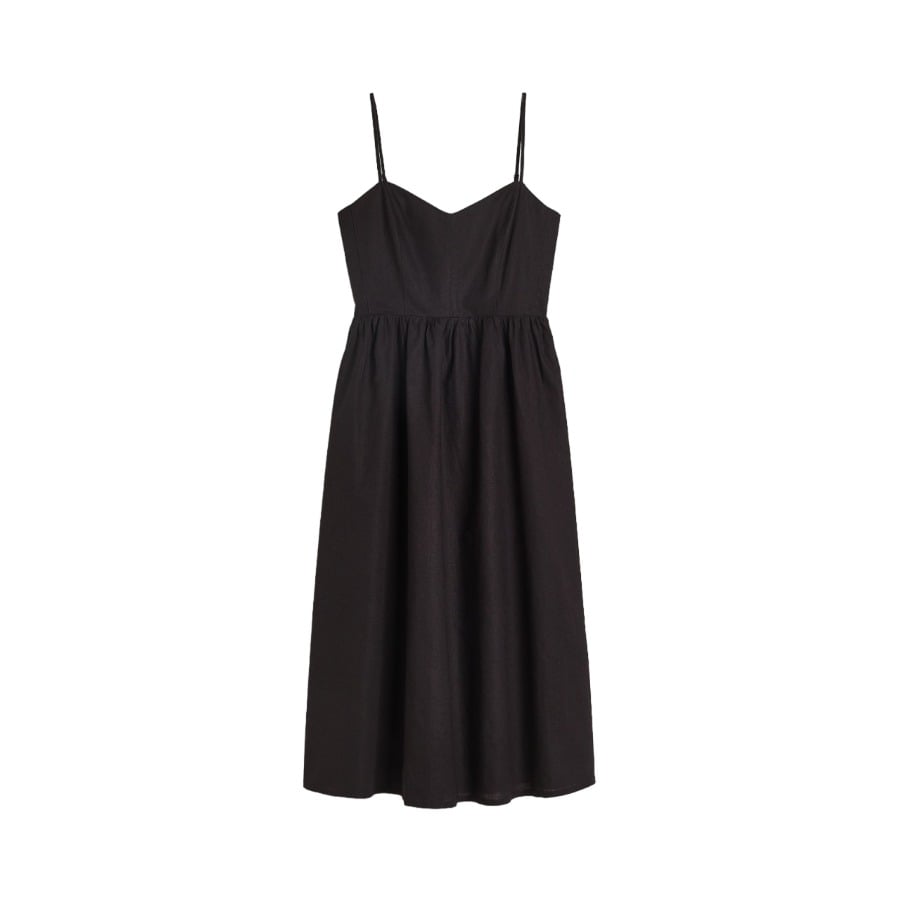 H&M Linen-blend dress, black