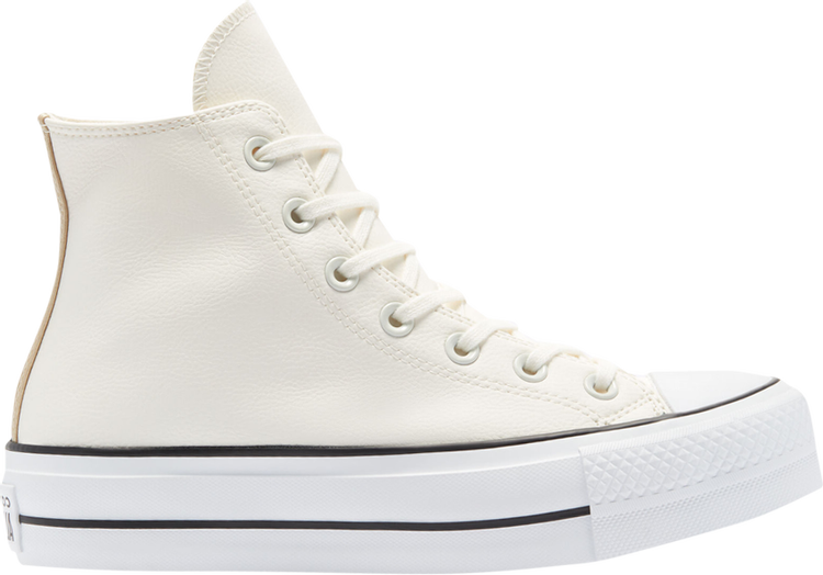 حذاء Converse Chuck Taylor All Star Platform للنساء من المعادن المؤكسدة العالية - لون أبيض، كريمي