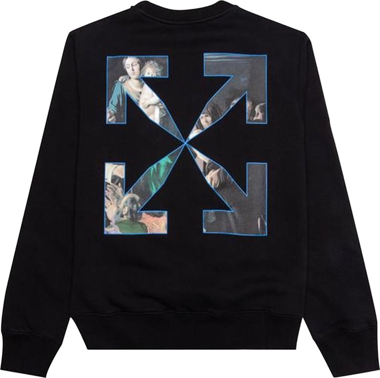 Off-White Caravaggio Painting Slim Crewneck 'Black' Sweatshirt, Black