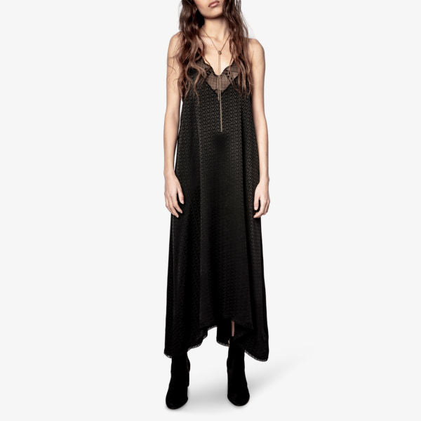 Risty midi dress with lace trim Zadig&Voltaire, color noir