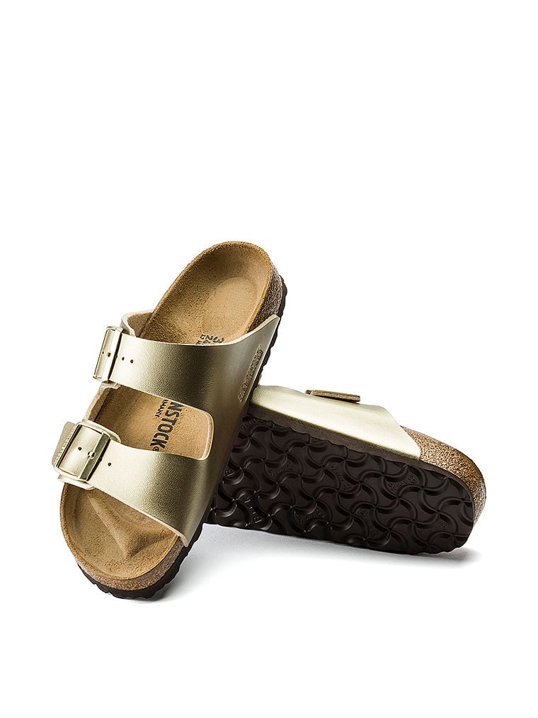 Birkenstock Arizona sandals, gold