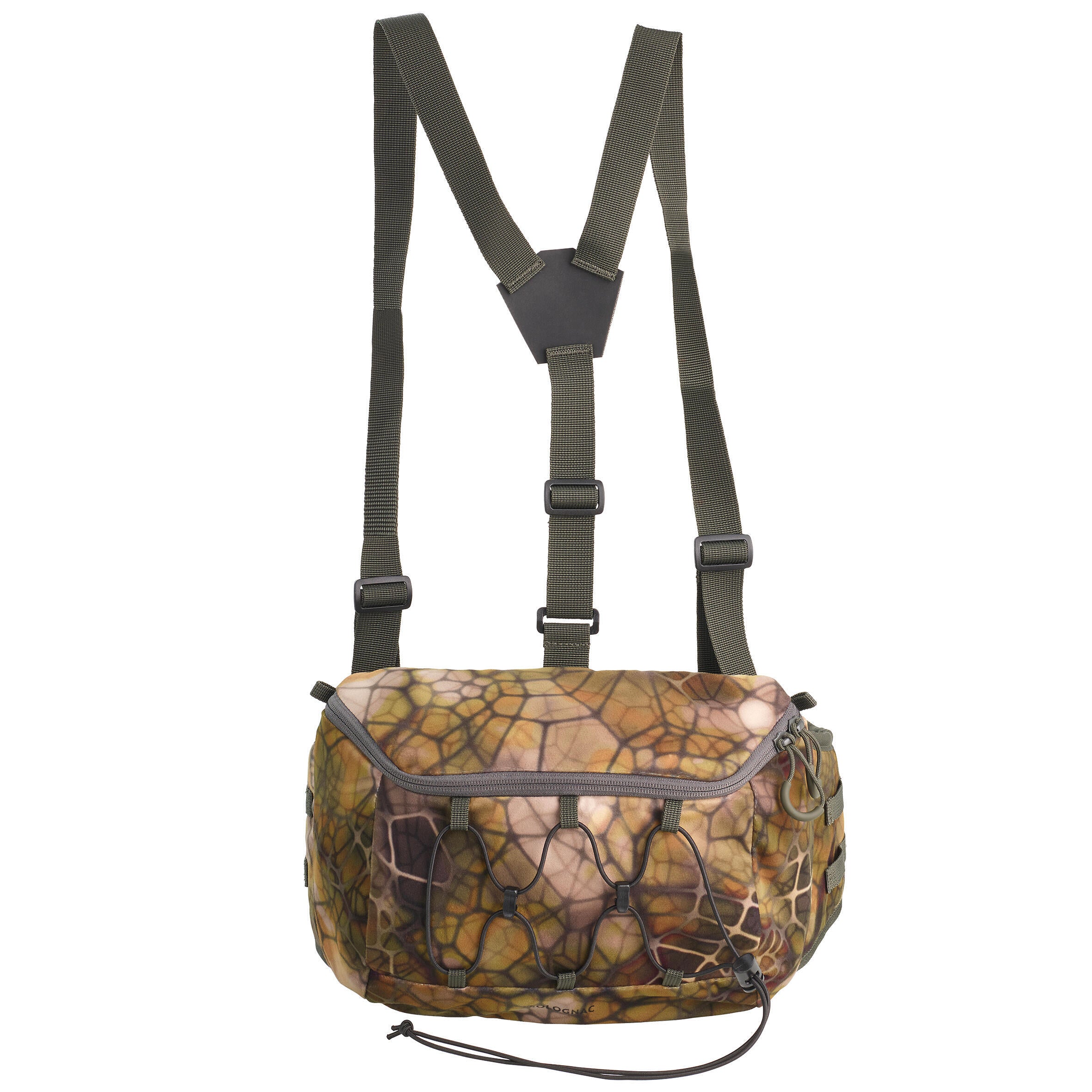 Belt hunting carry bag FURTIV low noise 10 l camouflage SOLOGNAC