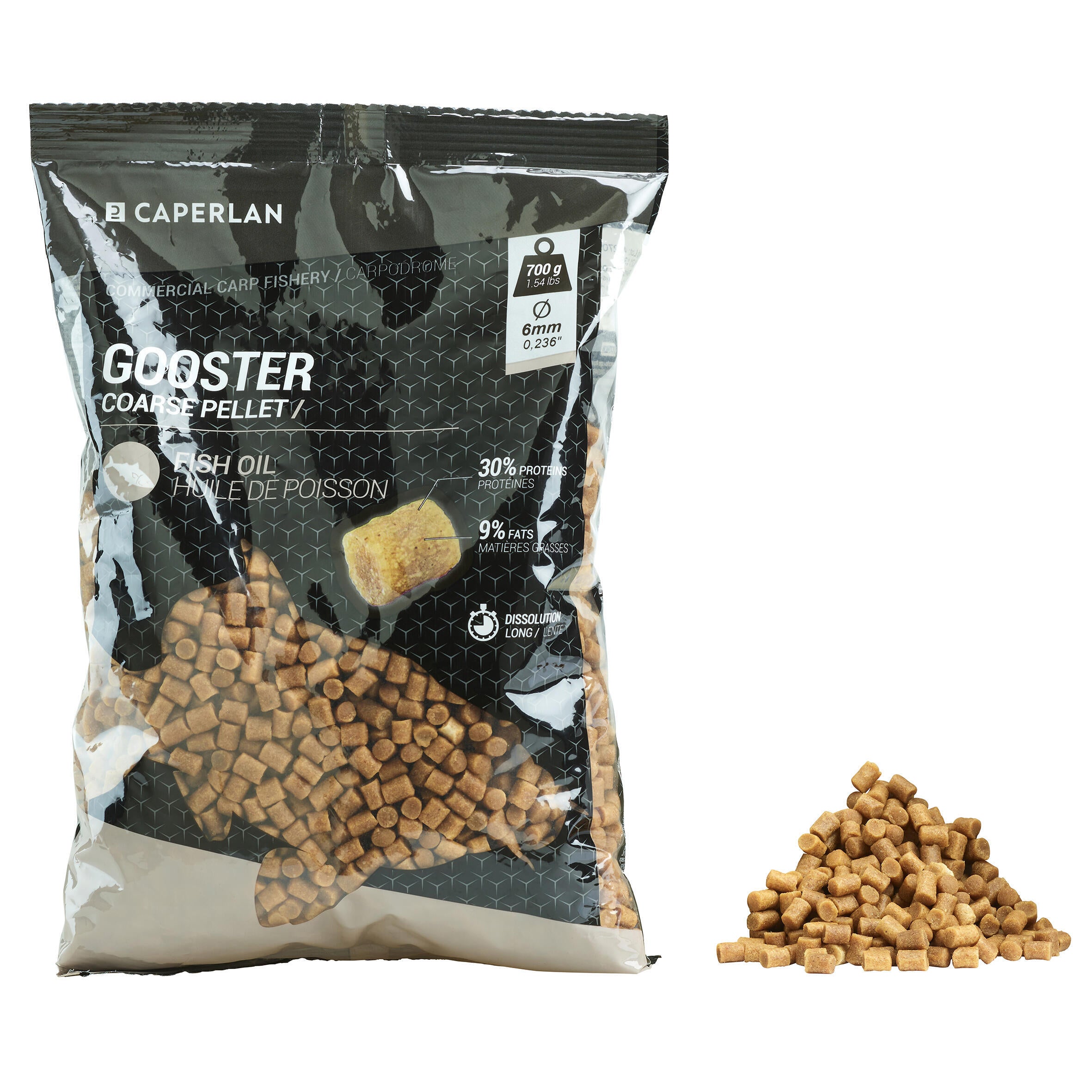 Pellets Gooster Halibut 14mm 0.7kg CAPERLAN, brown