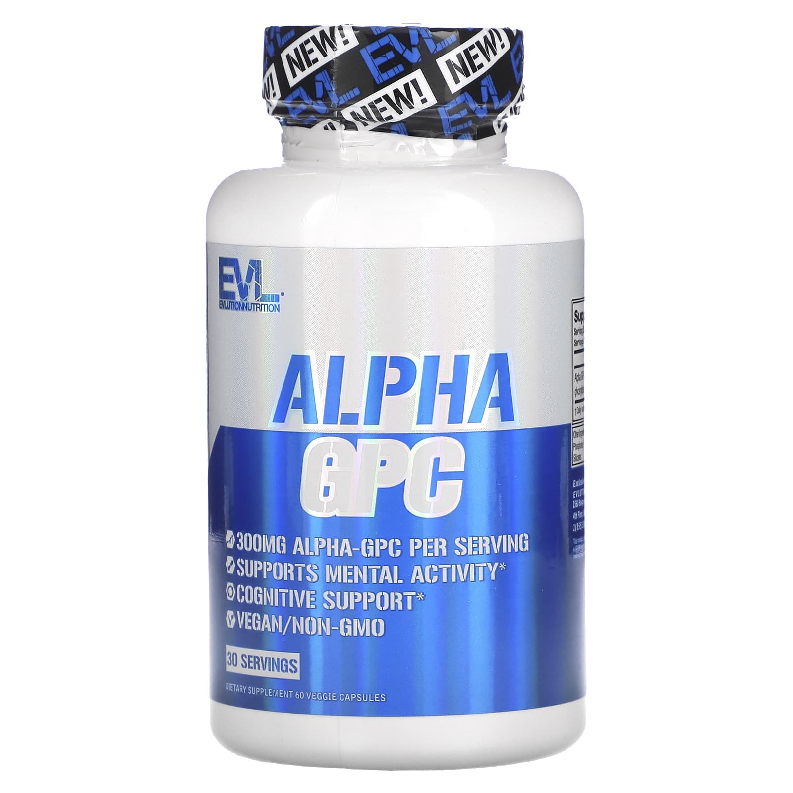 EVLution Nutrition Alpha GPC Supplement, 60 Veggie Capsules