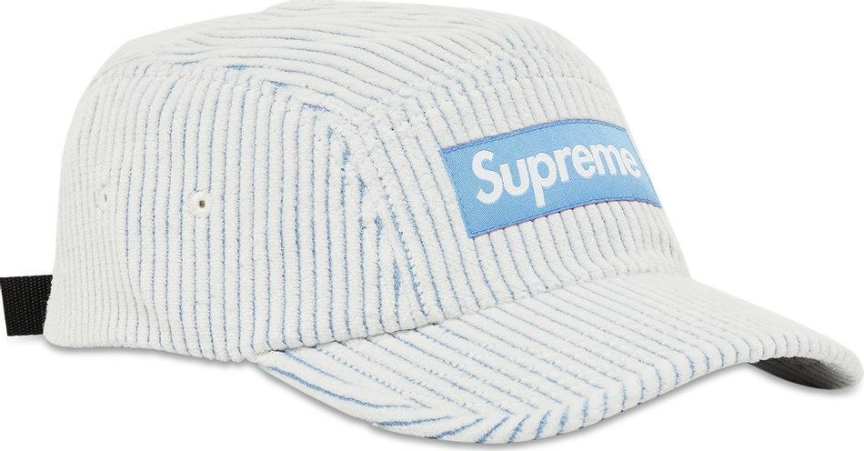 Supreme 2-Tone Corduroy Camp Cap, White