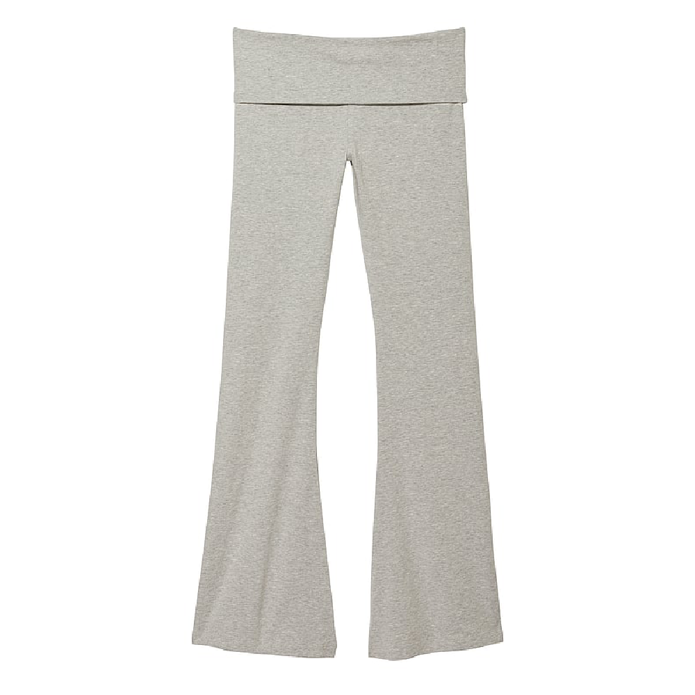 Victoria's Secret Pink Cotton Foldover Flare Leggings, Gray