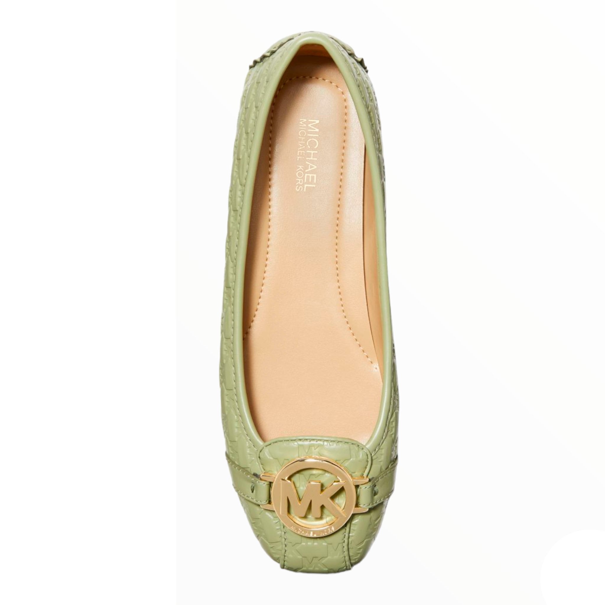 Michael Michael Kors Fulton Logo Embossed Faux Leather Moccasins, Green