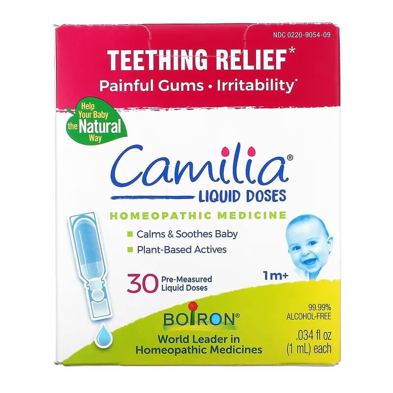 Relief of teething from 1 month Boiron Camilia, 30 doses of 1 ml