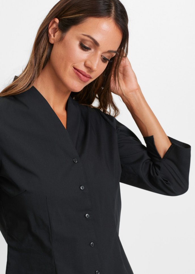 Blouse with stand-up collar Bpc Selection, black