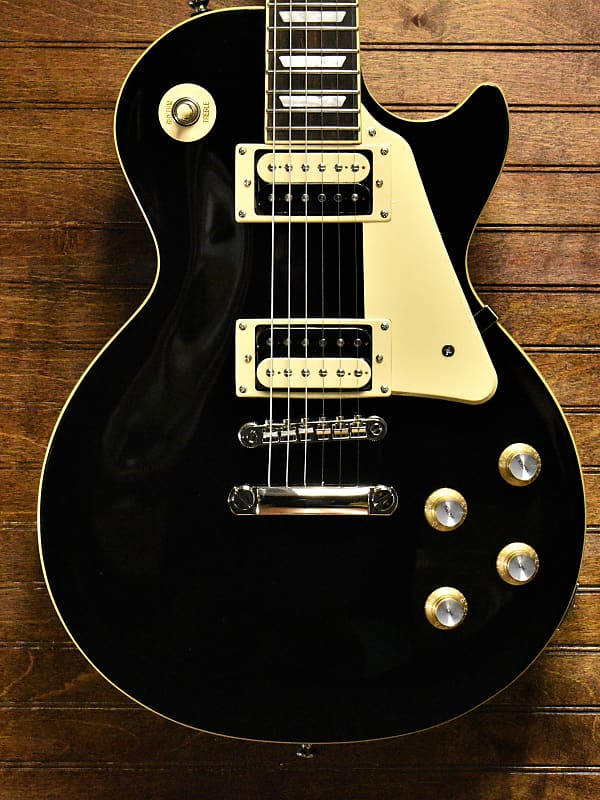 جيتار Epiphone Les Paul Classic، من خشب الأبنوس EILOEBNH1 EPIHONE LES PAUL CLASSIC EBONY NICKEL