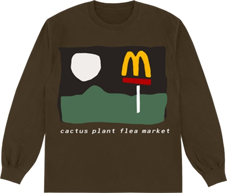 Cactus Plant Flea Market x McDonald's 24/7 Long-Sleeve 'Clove', brown