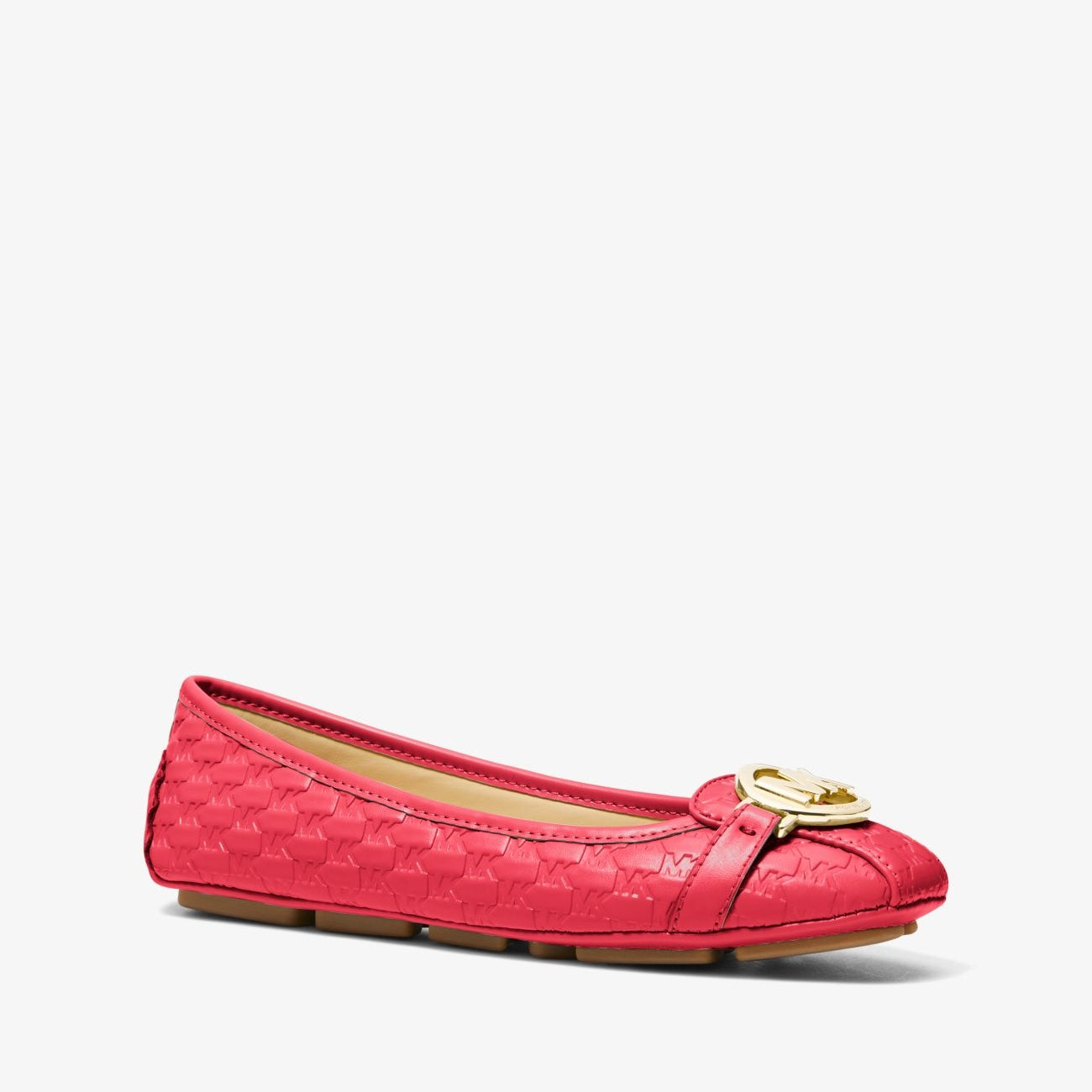 Michael Michael Kors Fulton Logo Embossed Faux Leather Moccasins, Red