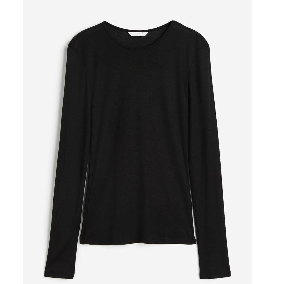 H&M Lyocell long sleeve, black