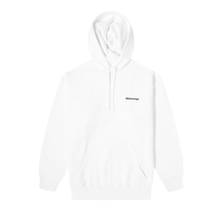 Balenciaga Corporate Logo Popover Hoodie 'White/Black', white