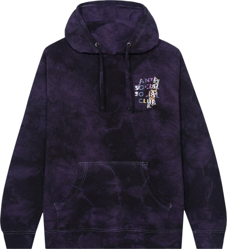 Anti Social Social Club Dissociative Tie Dye Hoodie 'Black/Purple', multicolor