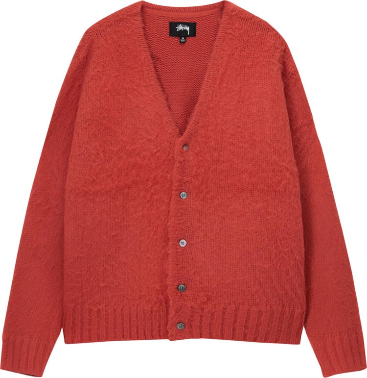 Cardigan Stussy Brushed Cardigan Red, red