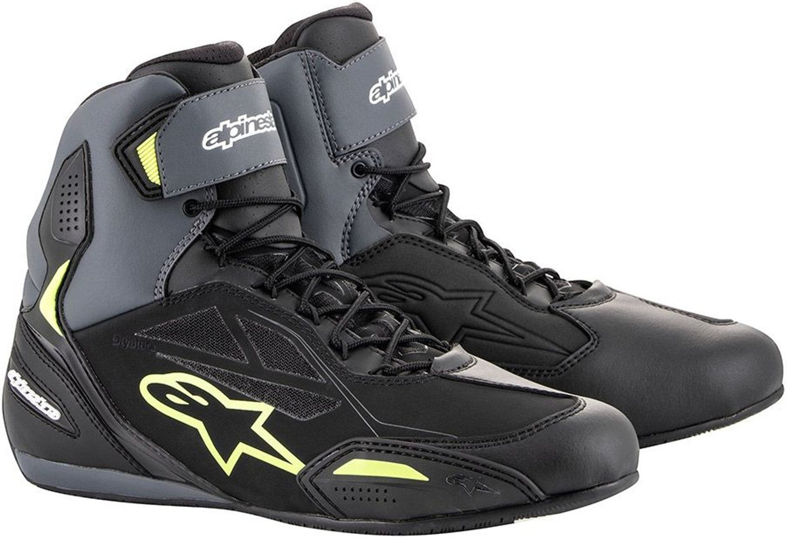 حذاء دراجات نارية Alpinestars Faster-3 DryStar، أسود-رمادي-أصفر