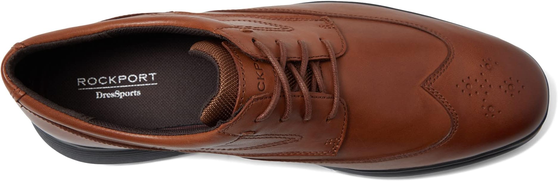 حذاء أوكسفورد Truflex Dressport Wing Tip Rockport، باللون البني البريطاني