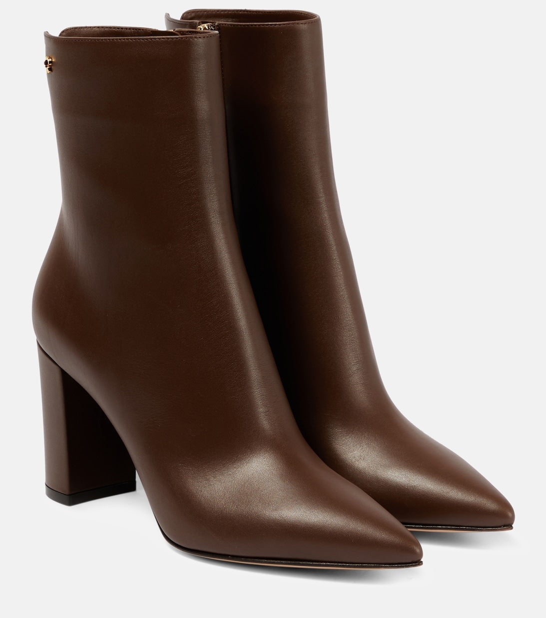 Leather ankle boots Piper 85 Gianvito Rossi, brown