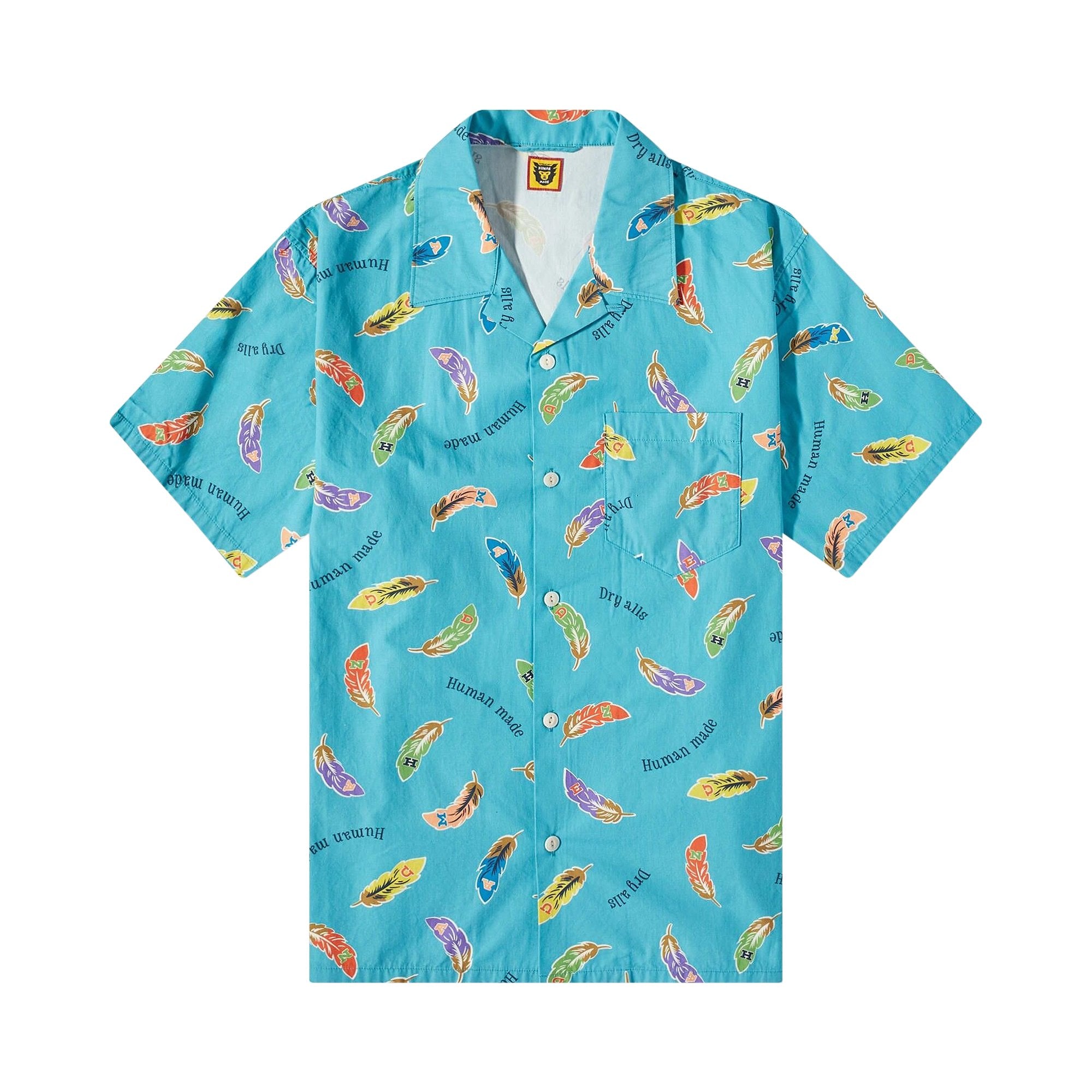 Man Made Feather Aloha Shirt Blue