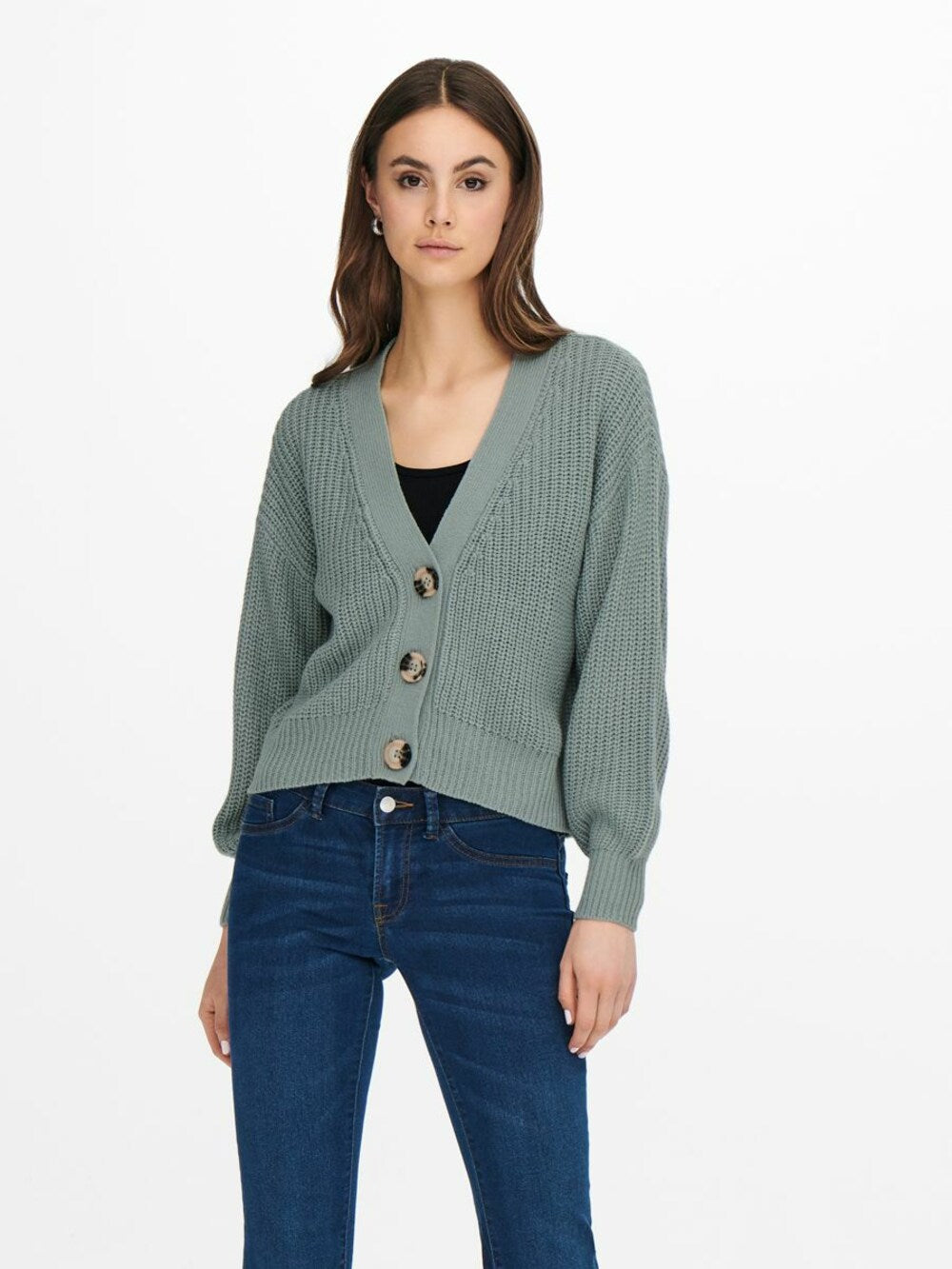 Knitted cardigan JDY Justy, green