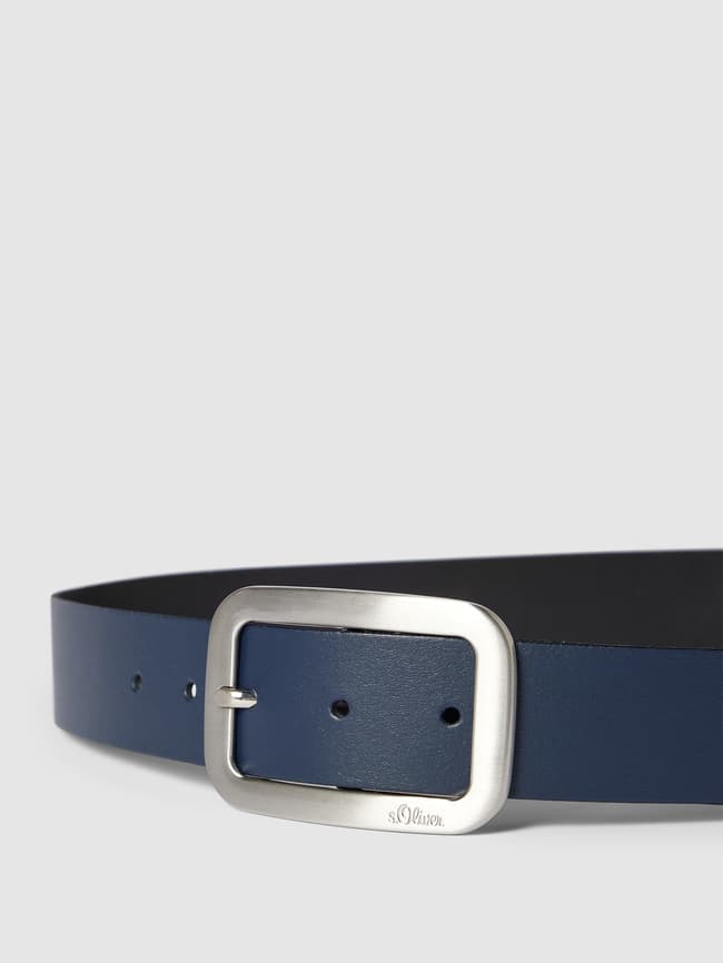 Leather belt sliver, dark blue