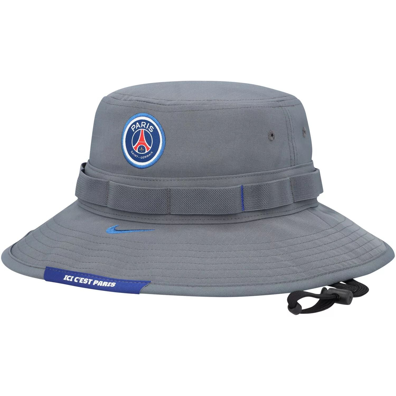 قبعة Nike للرجال من Paris Saint Germain Boonie Tri-Blend Performance Bucket باللون الرمادي