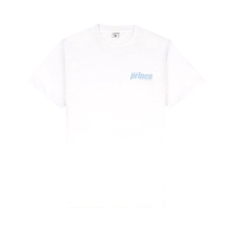 Sporty & Rich x Prince Sporty T 'White/Bel Air Blue' shirt, white