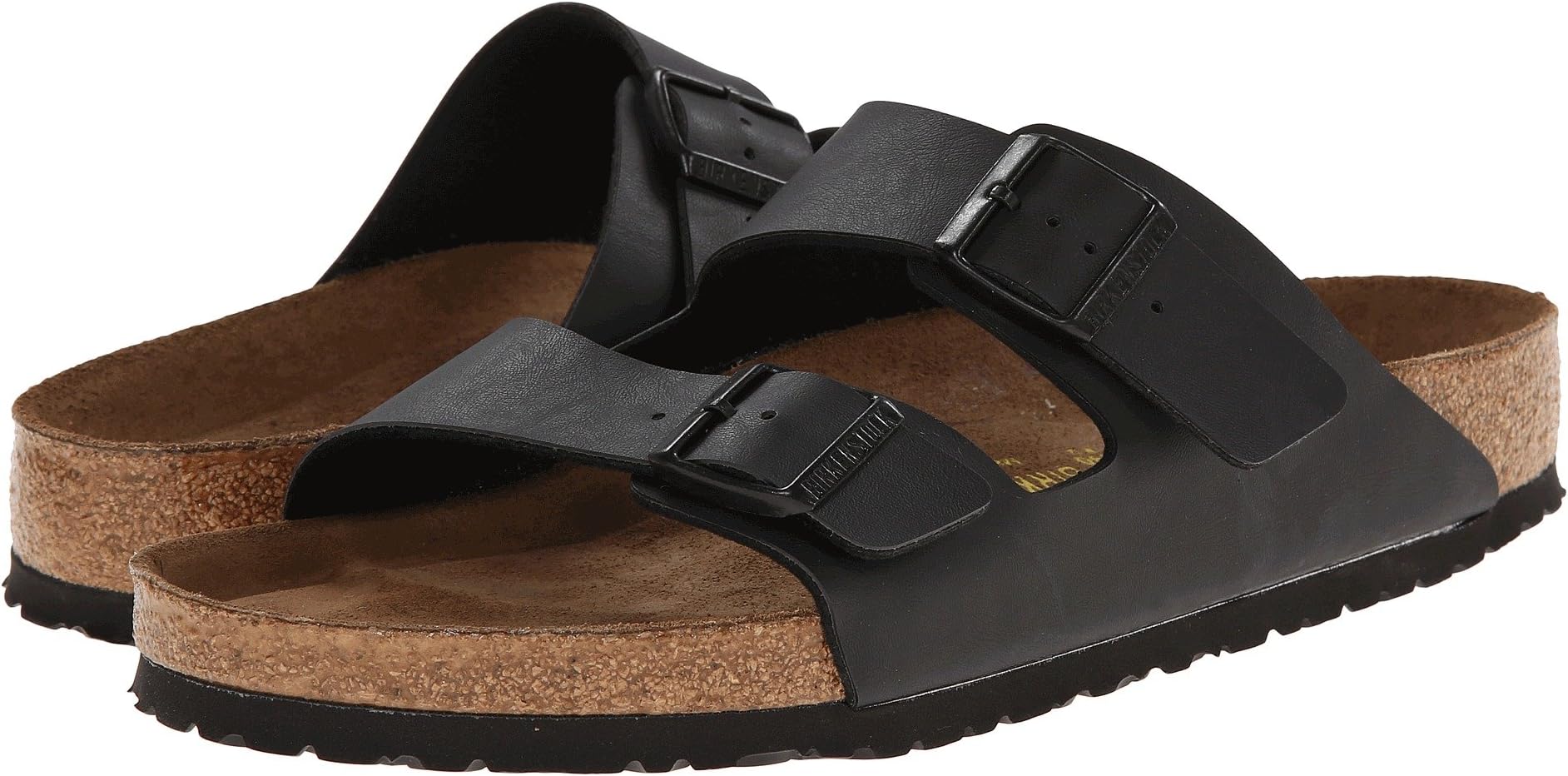 Arizona Soft Footbed Flat Sandals - Birko-Flor (Unisex) Birkenstock, Black Birko-Flor