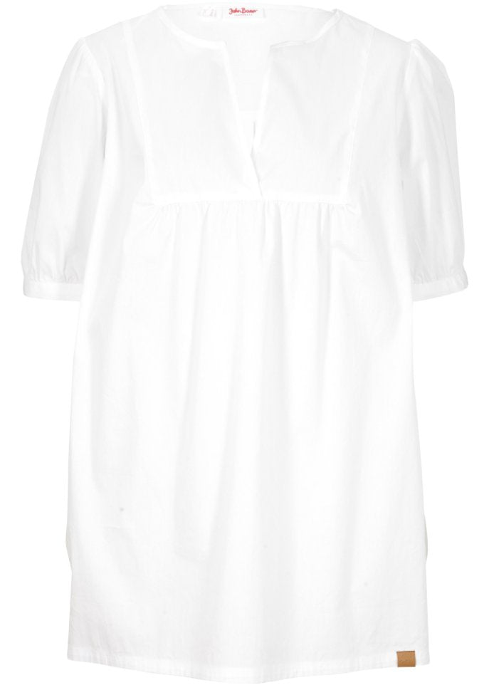 John Baner Jeanswear long blouse, white