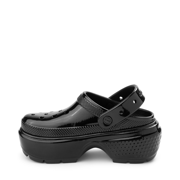 Crocs Stomp Shiny Platform Clogs, Black