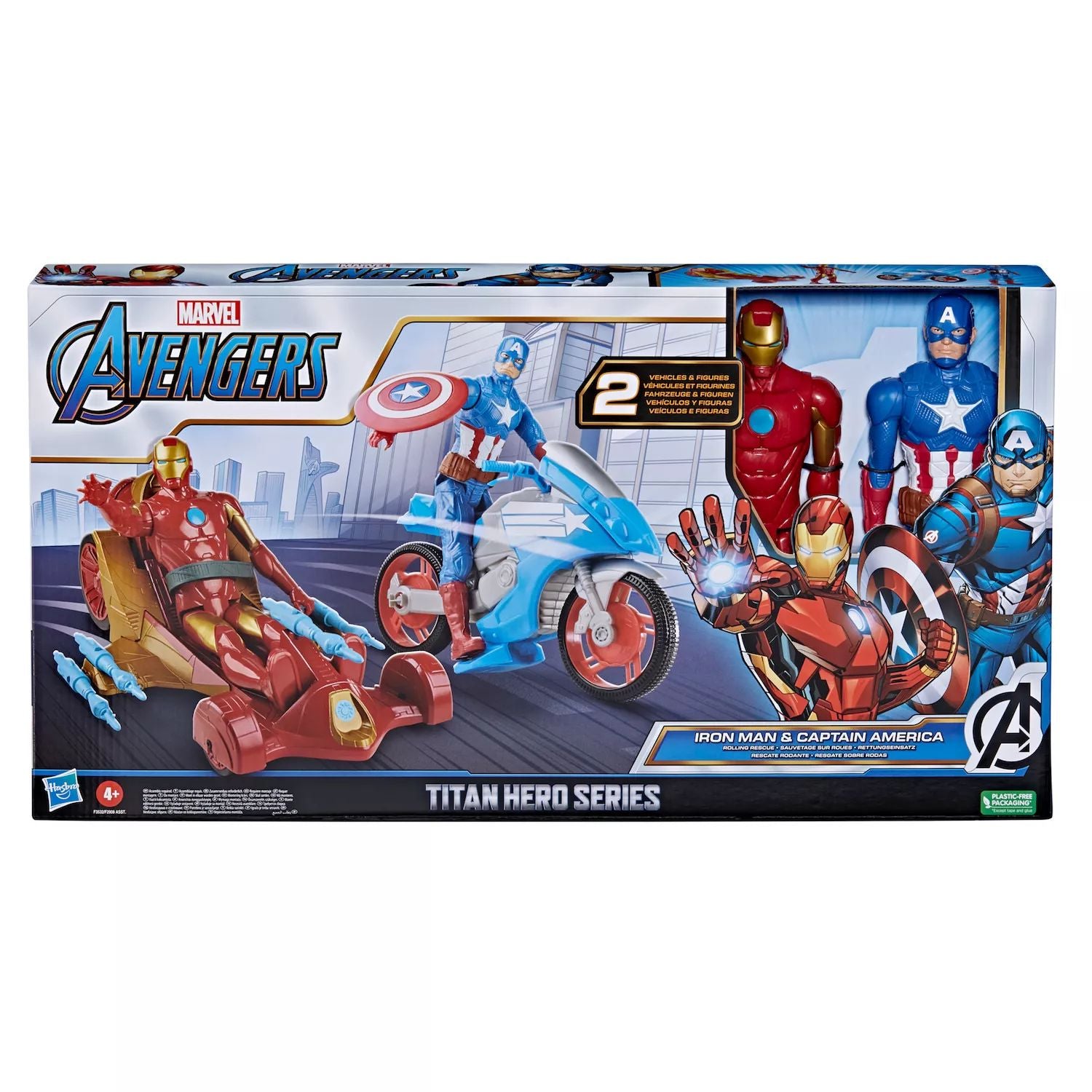 Hasbro Marvel Avengers Titan Hero Series Figures and Vehicles Set Iron Man and Captain America Hasbro