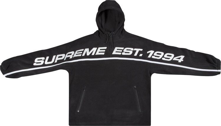 Supreme Polartec Half Zip Hooded Sweatshirt 'Black', black