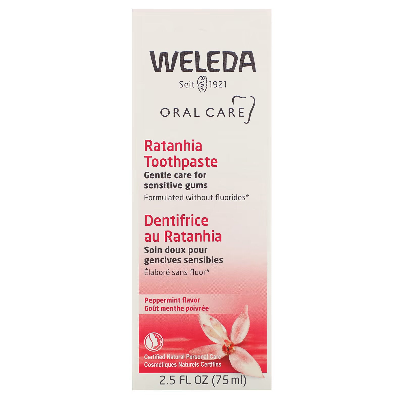 Weleda, Oral Care, Ratania Toothpaste, Peppermint, 2.5 fl oz (75 ml)