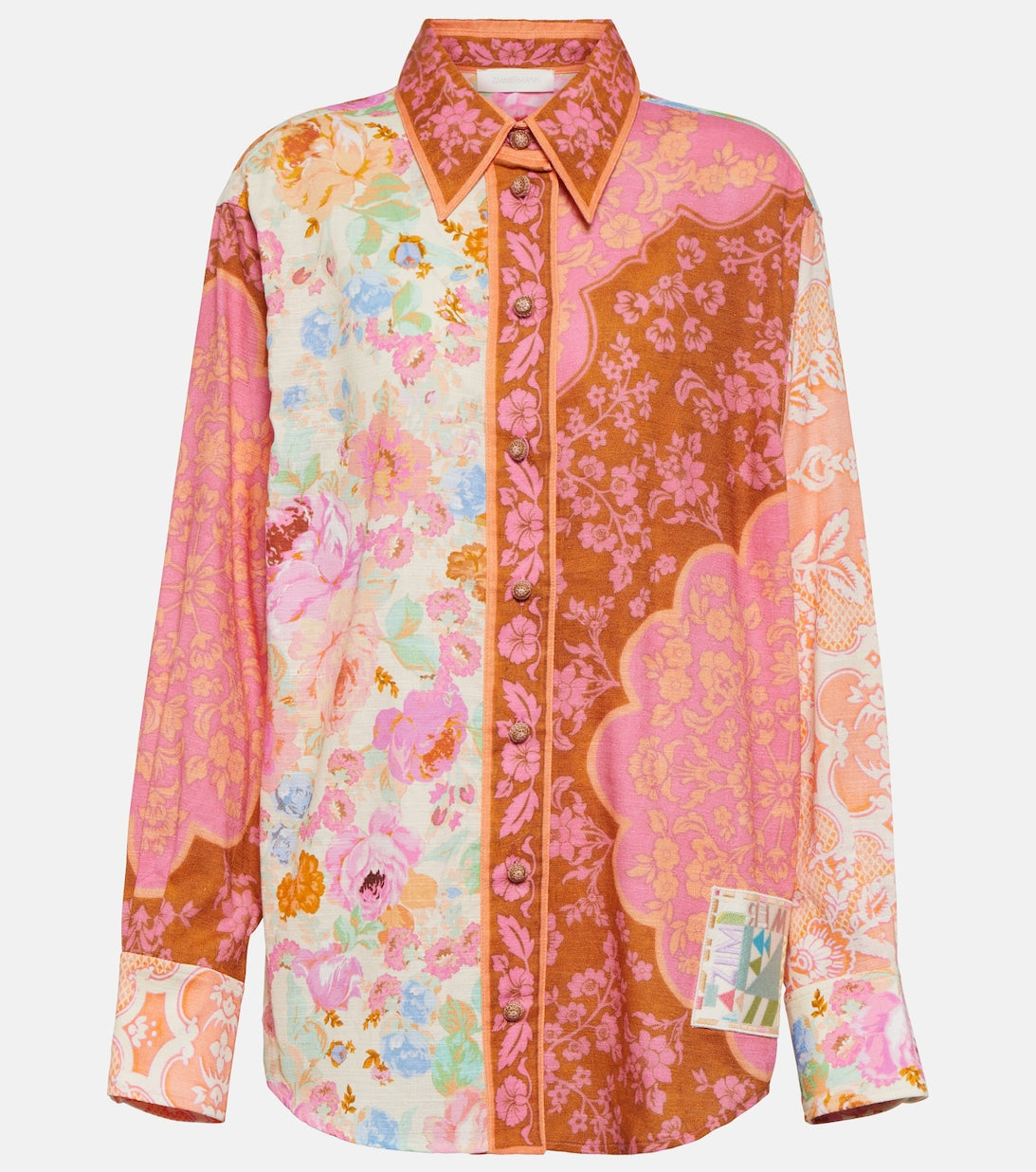 Raie cotton shirt with ZIMMERMANN print, multicolor