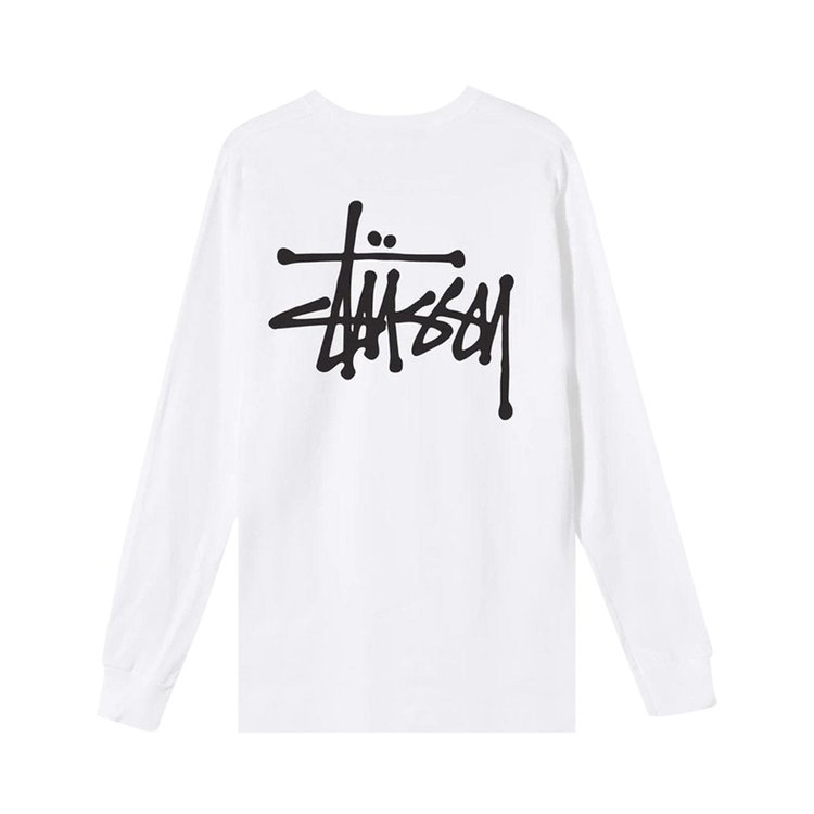 Stussy Basic Long-Sleeve Tee 'White', white