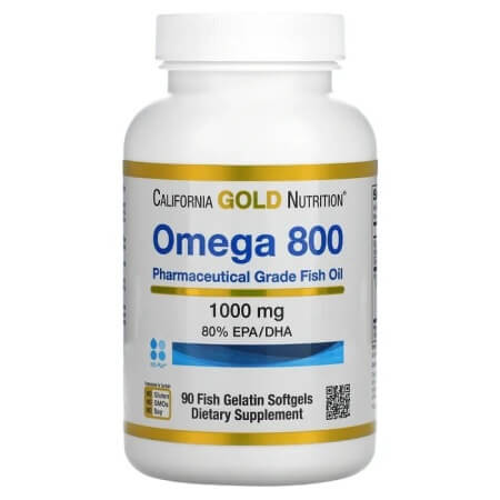 Pharmaceutical fish oil California Gold Nutrition Omega 1000 mg, 90 capsules