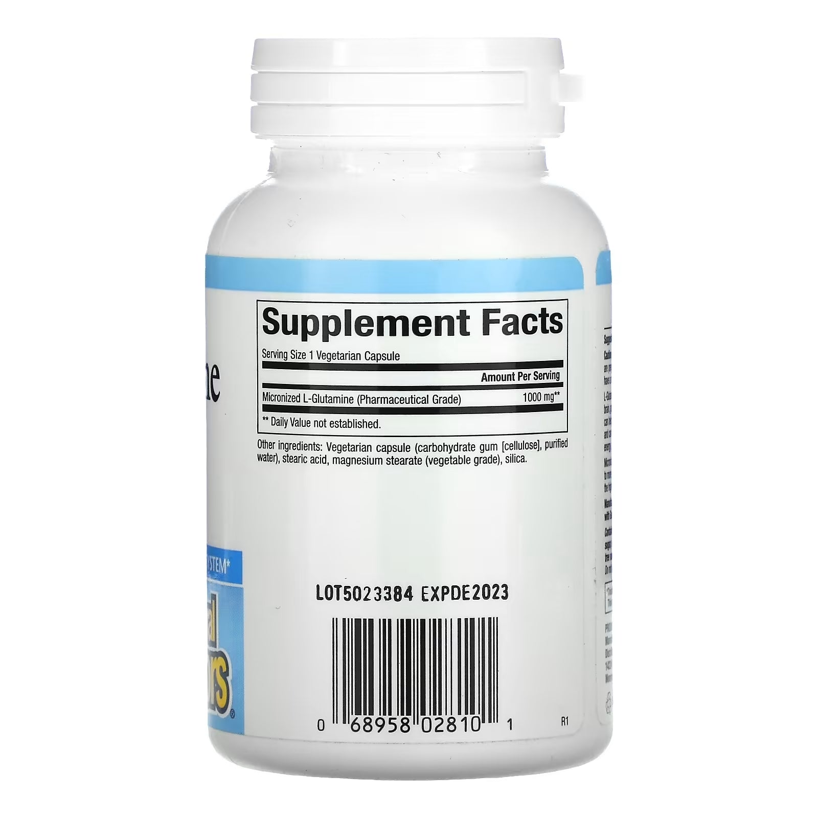 Natural Factors Micronized L-Glutamine 1000 mg, 90 Vegetarian Capsules