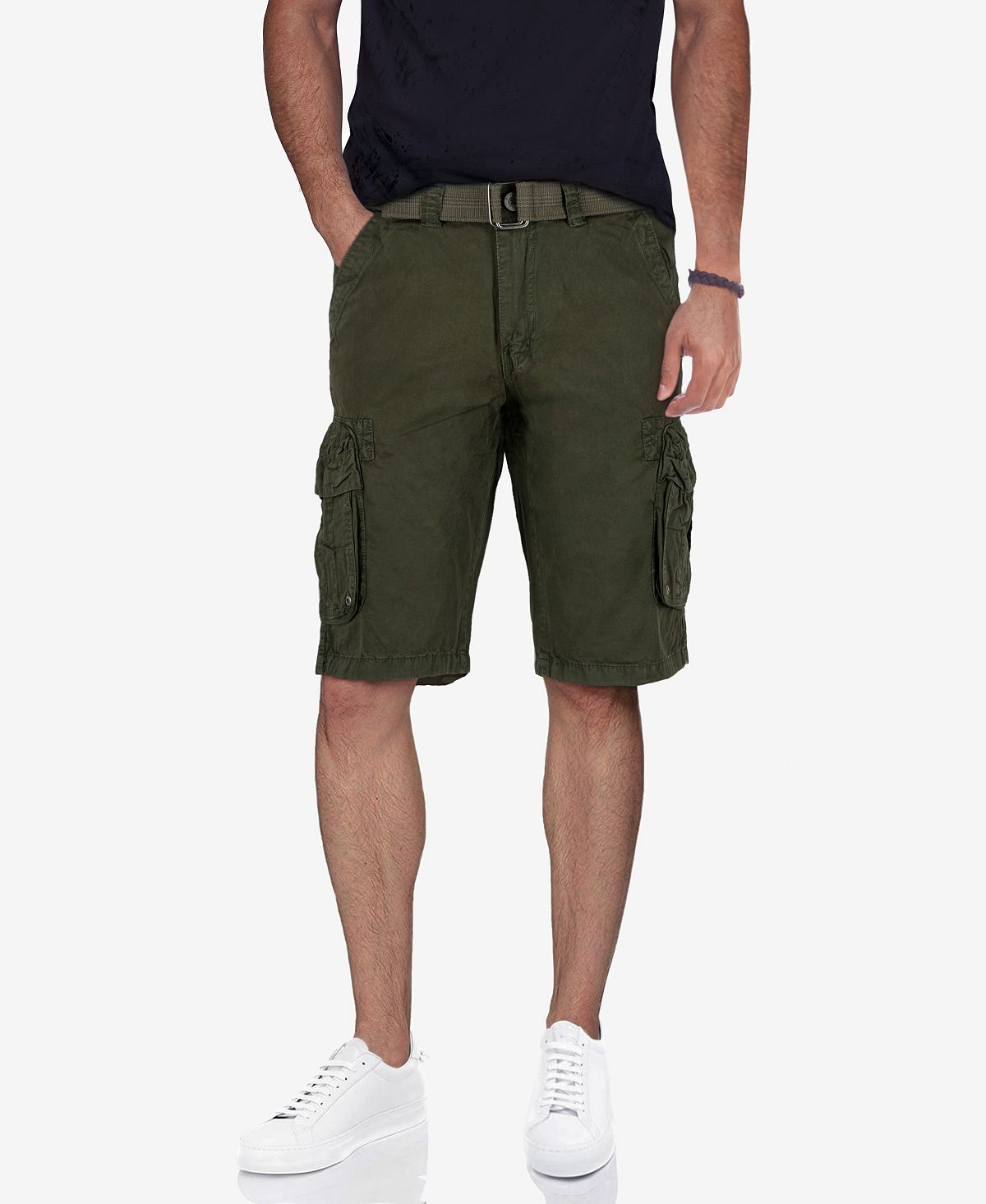 X-Ray Men's Double Pocket Cargo Shorts with Belt