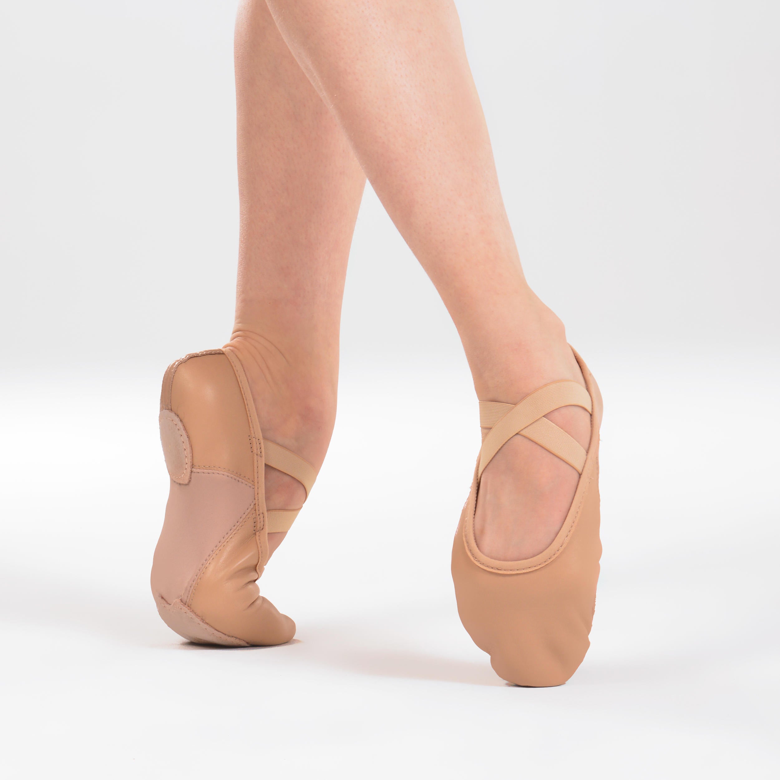 Semi-sharp leather ballet shoes with split sole soft Gr.  28-40 beige STAREVER powdery beige